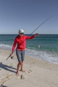 Dace catches a fish—success!