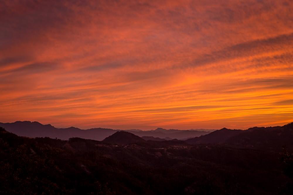 Sunset over the Sierra Madre in the Copper Canyon region