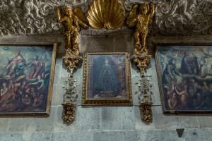 With all the grandeur around it is easy to overlook the many paintings hanging on the cathedral walls.